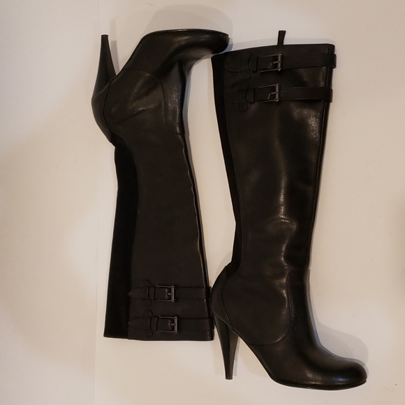 Cole Haan Air Jalisa Black Leather boots with Suede, slide zipper closur - Picture 14 of 16